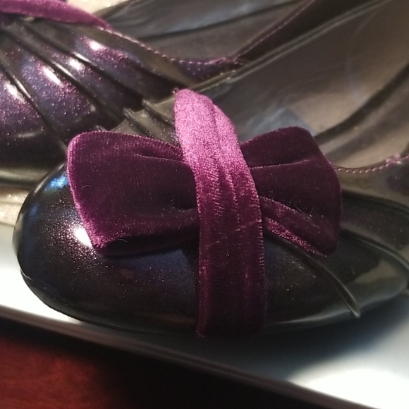 Sparkle & Tux Ladies Purple Flats Shoes 5/6 M - Picture 3 of 5